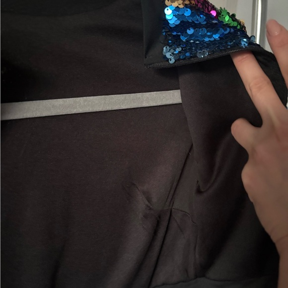 Cropped Long Sleeve Sequin Top - Multicolor Stripes - Picture 12 of 15